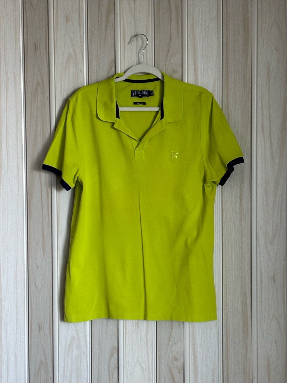 Vilebrequin Neon Lime Polo with Dark Trim